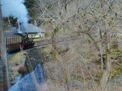 
'Lyd' on her way uphill, Ffestiniog Railway, April 2013